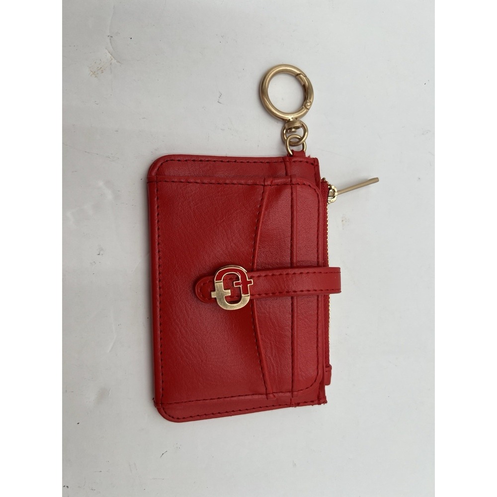 Time and Tru Maria Card Case Wallet Fiesta Red Keychain Zip Coin Purse